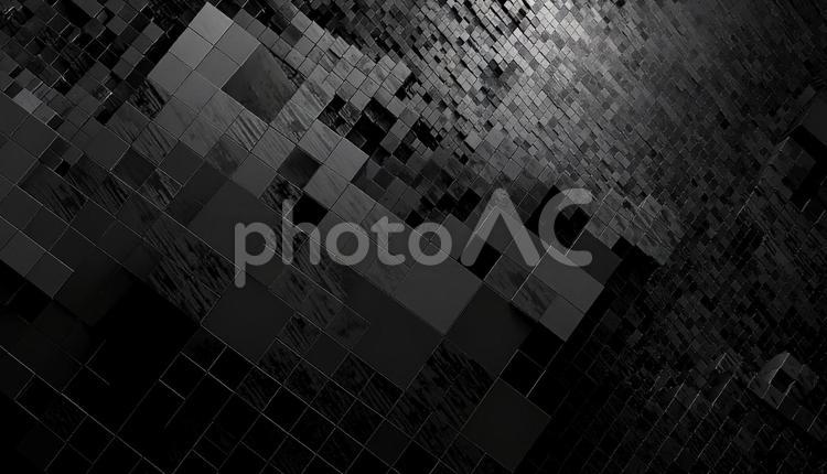 黒のキューブの集合体　背景 黒,キューブ,背景の写真素材