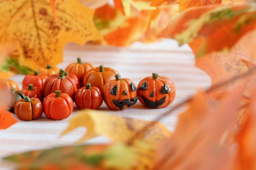 ハロウィンの飾り 小さなかぼちゃ ハロウィンの飾り 小さなかぼちゃの写真