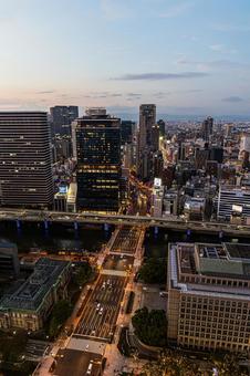 都市夜景 都市夜景 ステーションワン,淀屋橋,大阪の写真素材