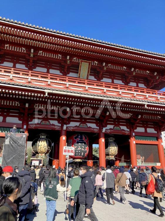 東京風景・浅草寺 浅草寺,宝蔵門,初詣の写真素材