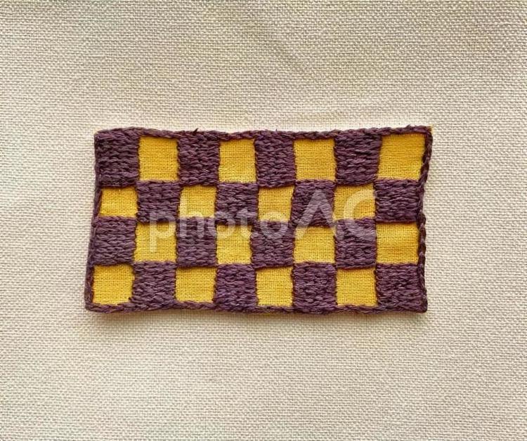 モチーフ刺繍・市松模様 ハンドメイド,刺繍,手作りの写真素材
