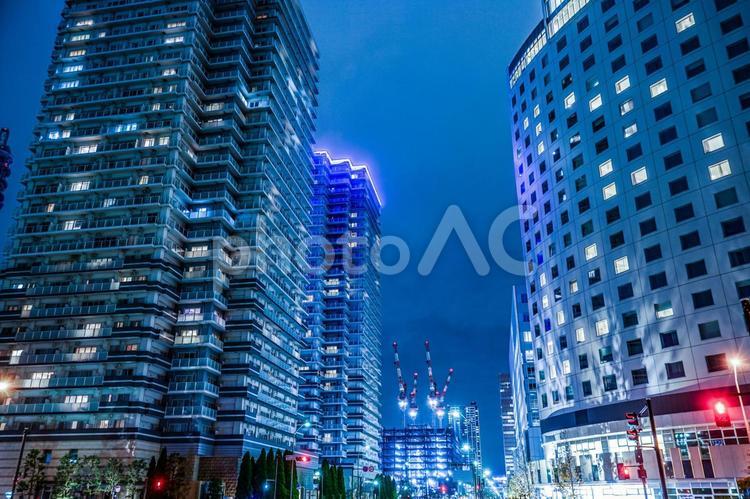 横浜・みなとみらいの夜景 横浜,夜景,夜空の写真素材