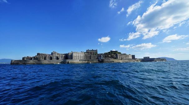 孤高の軍艦島 軍艦島,長崎,世界遺産の写真素材