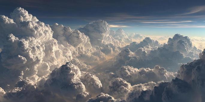 成層圏から見た巨大な雲と嵐の風景 成層圏から見た巨大な雲と嵐の風景の写真