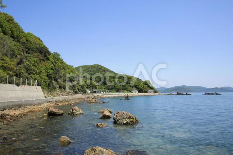 兵庫県　赤穂御崎海岸遊歩道からの風景 赤穂御崎海岸遊歩道,赤穂御崎遊歩道,大塚海岸の写真素材