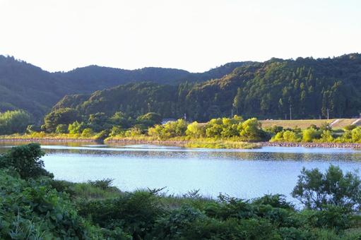真夏の早朝の由良川2 真夏の早朝の由良川2の写真