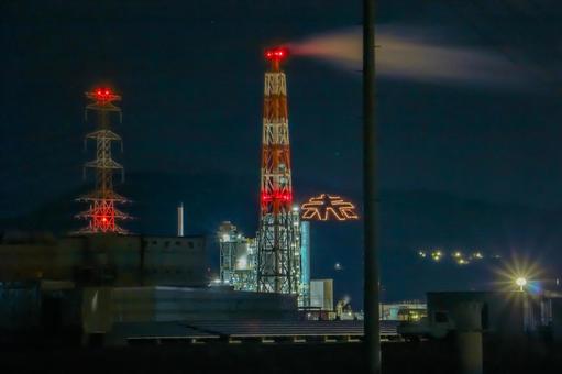 bio発電所の夜景 bio発電所の夜景 夜景,風景,夜の写真素材