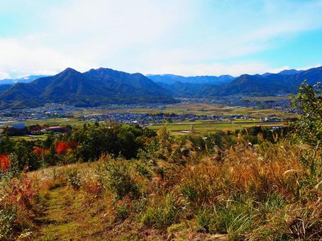 塩田平東山からの景色 塩田平,東山,登山の写真素材