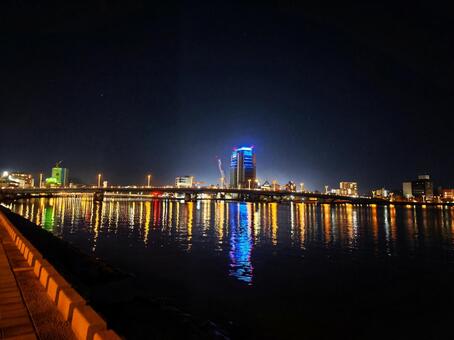 宍道湖大橋と山陰合同銀行本店 宍道湖,山陰合同銀行本店,松江市の写真素材