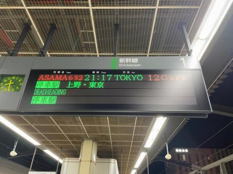 長野駅14番線 発車標 長野駅14番線 発車標 鉄道,電車,列車の写真素材