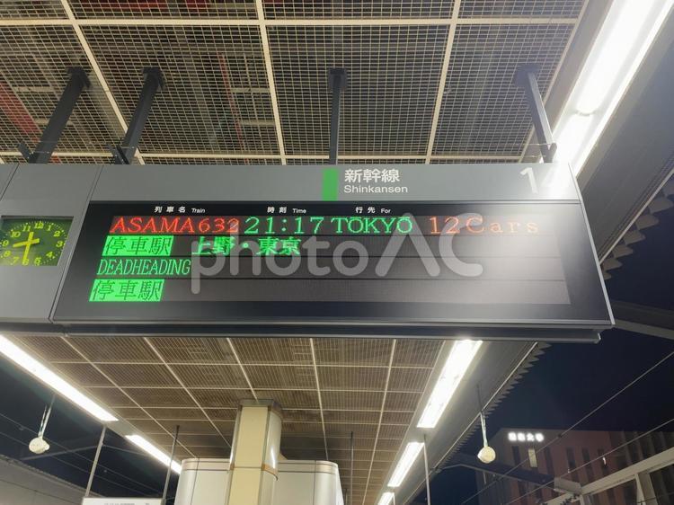 長野駅14番線　発車標 鉄道,電車,列車の写真素材