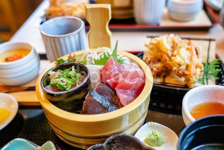 本マグロのお刺身定食 本マグロ,本まぐろ,マグロの写真素材
