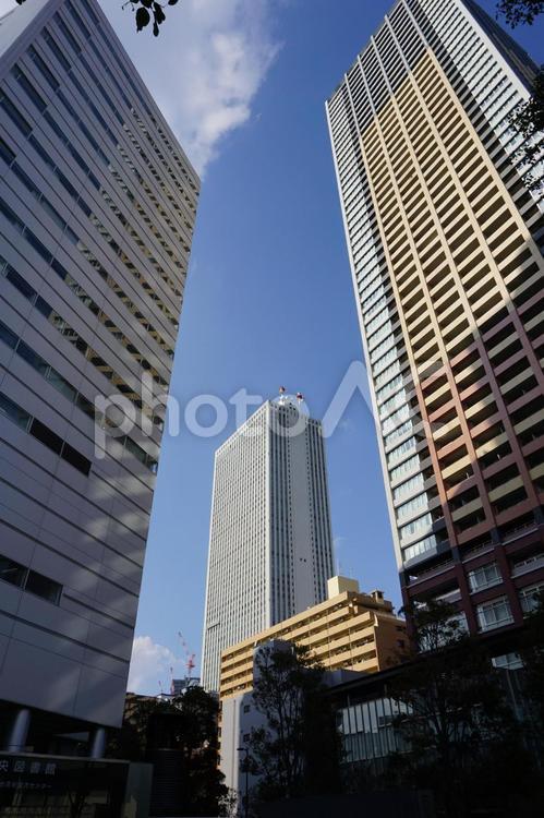 池袋の高層マンションとサンシャイン６０ サンシャイン６０,豊島区,jrの写真素材