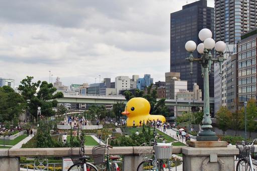 難波橋より中之島公園の風景 難波橋より中之島公園の風景 難波橋,ライオン橋,中之島公園の写真素材