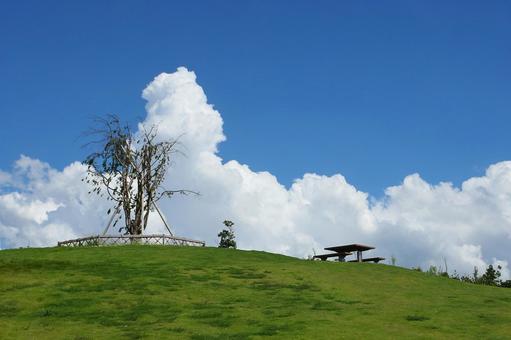 Photo, mound, cloud, green, 