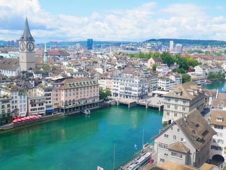 チューリッヒの街並み スイス,スイス旅行,ヨーロッパの写真素材