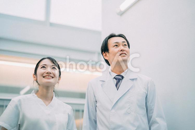 病院で働く医者と看護師 医者,看護師,病院の写真素材