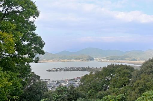 滋賀・近江八幡市 安土城跡から見る西の湖 滋賀・近江八幡市 安土城跡から見る西の湖 摠見寺,安土城跡,内湖の写真素材