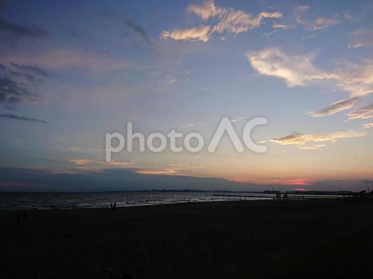 海　夕焼け 海,夏,夕焼けの写真素材
