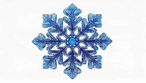 六角形の雪の結晶 青色 デザイン素材 六角形の雪の結晶 青色 デザイン素材の写真