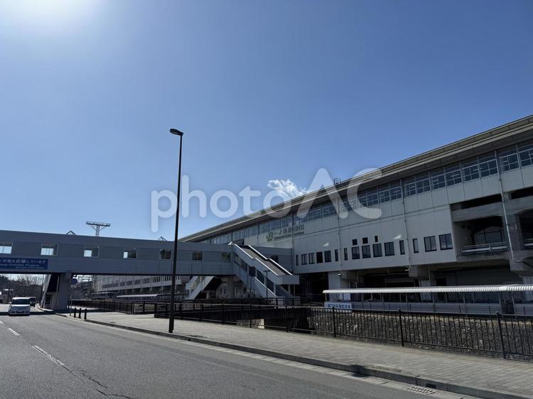 一ノ関駅東口の駅舎全景風景 一ノ関駅,駅舎,全景の写真素材
