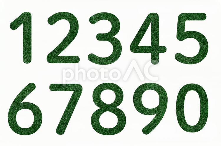 芝生の数字 芝生,数字,ナンバーの写真素材