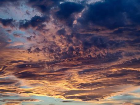 秋の夕焼け空 秋の夕焼け空の写真