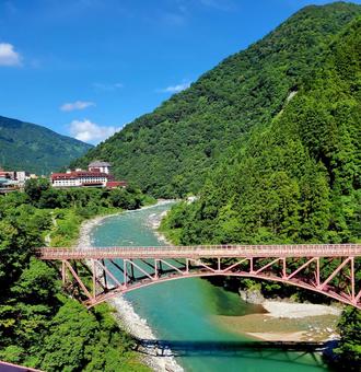 黒部渓谷鉄道トロッコ列車 黒部渓谷鉄道トロッコ列車 黒部,黒部渓谷,鉄道の写真素材
