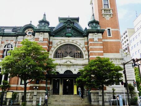 横浜市開港記念会館玄関前 横浜市開港記念会館,横浜市中区公会堂,ジャックの塔の写真素材