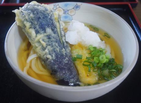 大根おろしとナス天のうどん 大根おろしとナス天のうどんの写真