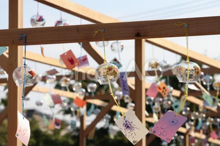 なびく風鈴 風鈴,ガラス風鈴,風物詩の写真素材