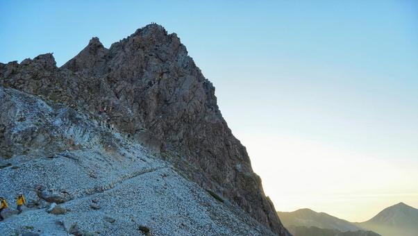 朝の槍ヶ岳 槍ヶ岳,登山,景色の写真素材