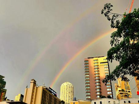 Photo, rainbow, sky, outdoors, 