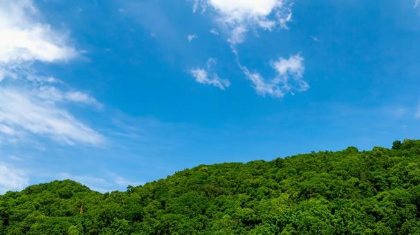 背景素材☆良く晴れた空と山の緑 背景素材☆良く晴れた空と山の緑 空,風景,景色の写真素材