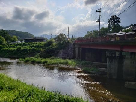 袋田の滝周辺 山,風景,自然の写真素材
