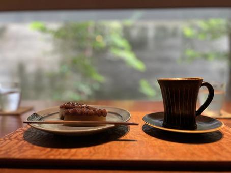 コーヒーと水無月 コーヒーと水無月 コーヒー,珈琲,コーヒーカップの写真素材