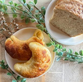 美味しい塩パンをどうぞ③ パン,塩パン,モーニングの写真素材
