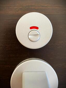 ドアのロック（使用中）とレバーハンドル４ ロック,ドア,使用中の写真素材