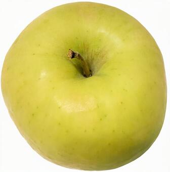 ヘタ付きの皮付きリンゴ 群馬名月,りんご,切り抜きの写真素材