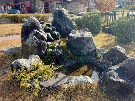 竹田水車メロディーパーク　庭石 庭石,水受け,飾りの写真素材