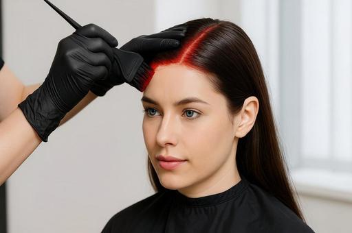 美容師によるカラーゼロテク施術・ヘアカラ 美容師によるカラーゼロテク施術・ヘアカラ 美容師,ゼロテク,ヘアカラーの写真素材