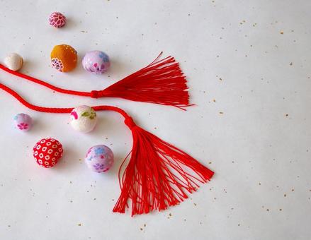 新春を告げる　ちりめん玉のしらべ 正月,背景,正月飾りの写真素材