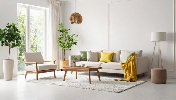 シンプルなリビングルーム シンプルなリビングルームの写真