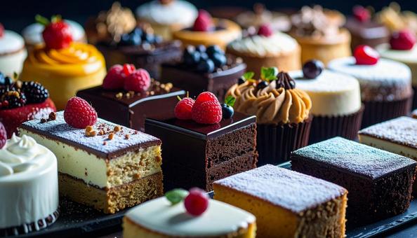 たくさんのケーキ たくさんのケーキの写真