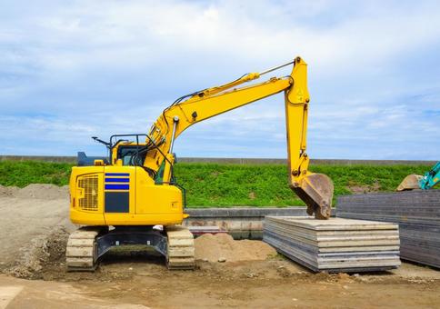 工事現場のショベルカー ショベルカー,重機,パワーショベルの写真素材