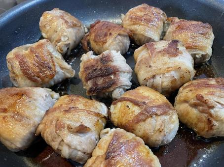 meat wrapped rice ball meat wrapped rice ball