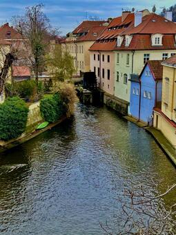 チェコ　モルダウ川 チェコ,ヨーロッパ,川の写真素材