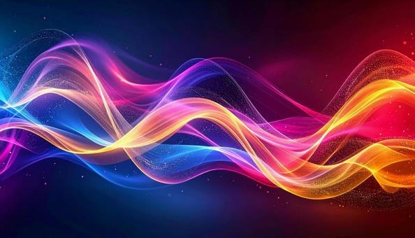 未来的なネオンの電波(黒背景) 未来的なネオンの電波(黒背景)の写真