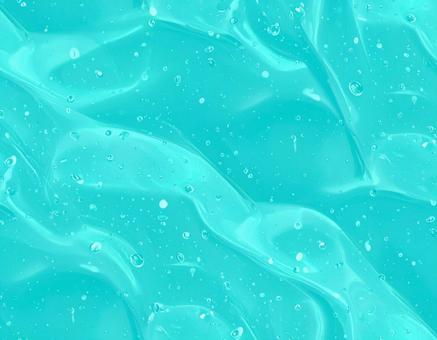 ターコイズジェルの透明感と気泡の写真