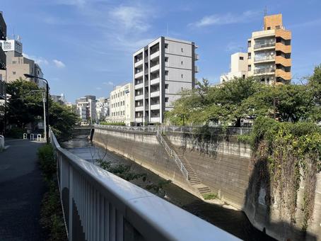 川沿いへ続く道 川沿いへ続く道の写真